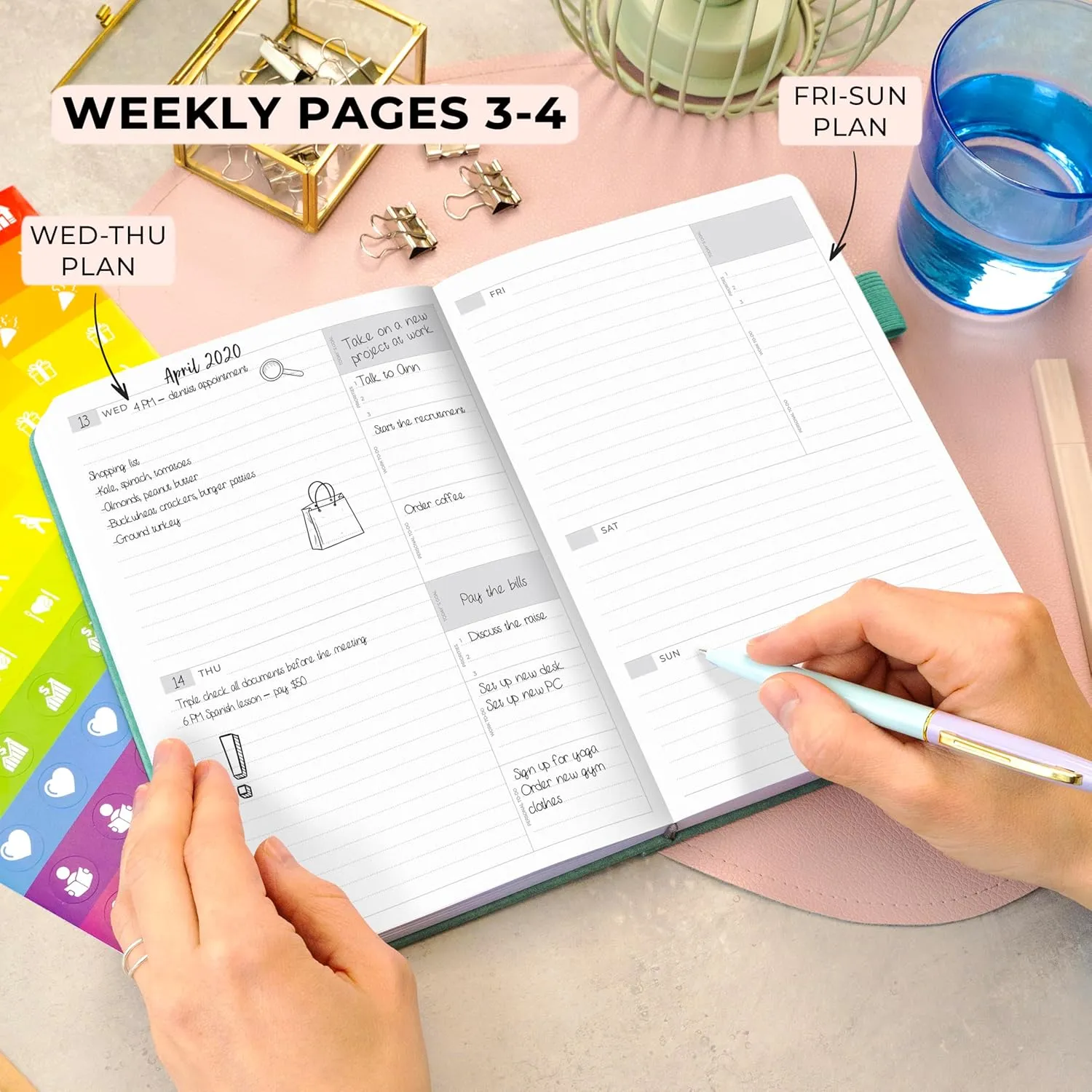 Clever Fox Advanced Weekly Planner – Undated Weekly & Monthly Life Goal Planner for Daily Productivity, Time Management and Hit Your Goals – Day Organizer Journal – Hardcover A5, Turquoise