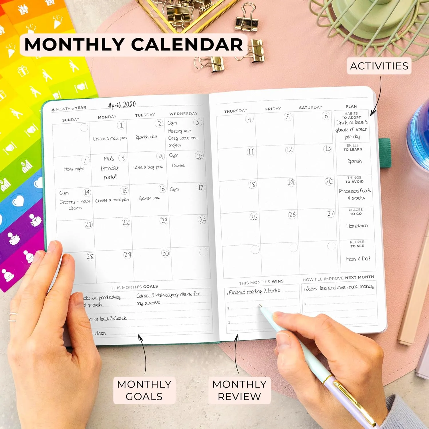 Clever Fox Advanced Weekly Planner – Undated Weekly & Monthly Life Goal Planner for Daily Productivity, Time Management and Hit Your Goals – Day Organizer Journal – Hardcover A5, Turquoise