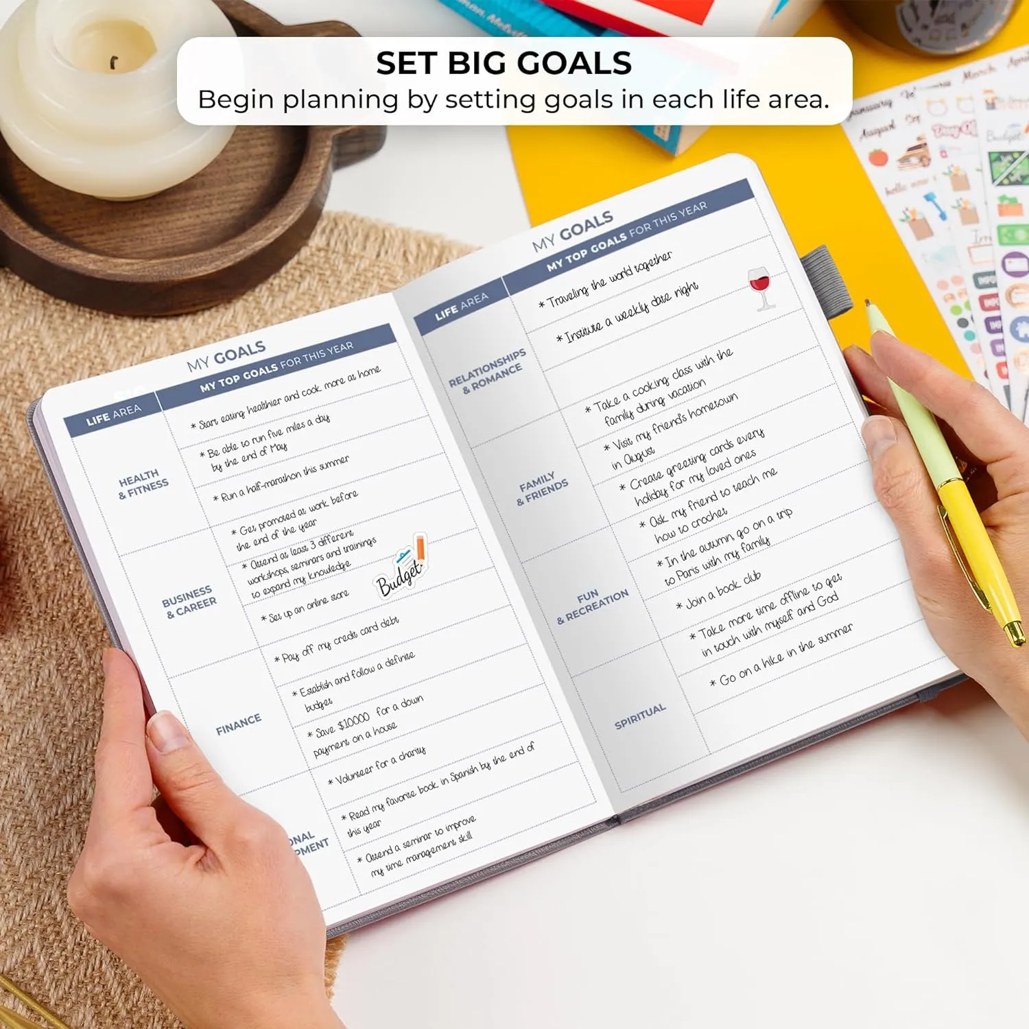 Clever Fox Planner 2nd Edition – Colorful Weekly & Monthly Goal Planner, Time Management & Productivity Organizer, Undated, A5 (Silver Black)