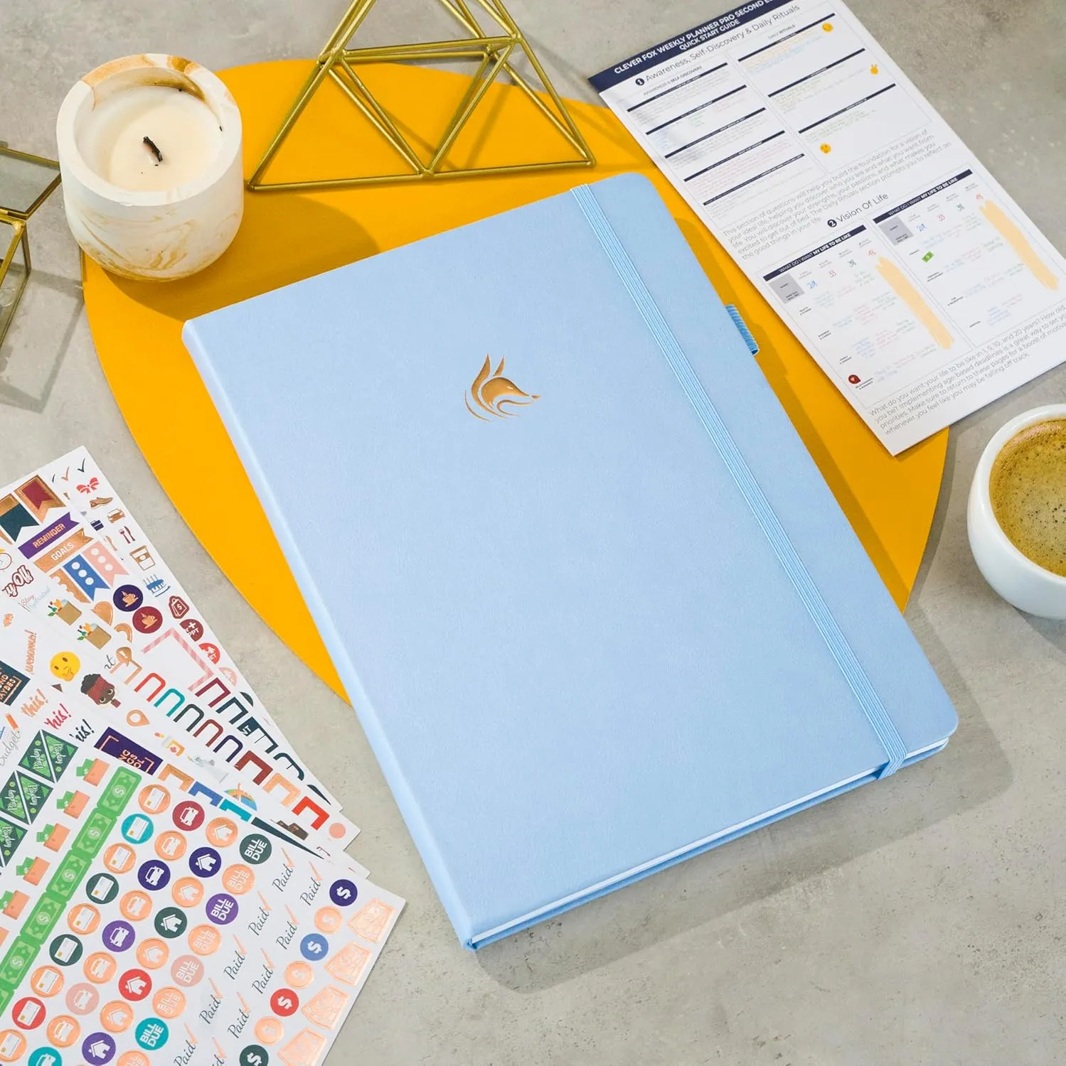 Clever Fox Planner PRO 2nd Edition – Undated Weekly Agenda Planner for Setting Goals, Tasks & Time Management – Life Organizer with to-do Lists & Habit Trackers – Large, 8.5x11″ (Periwinkle)