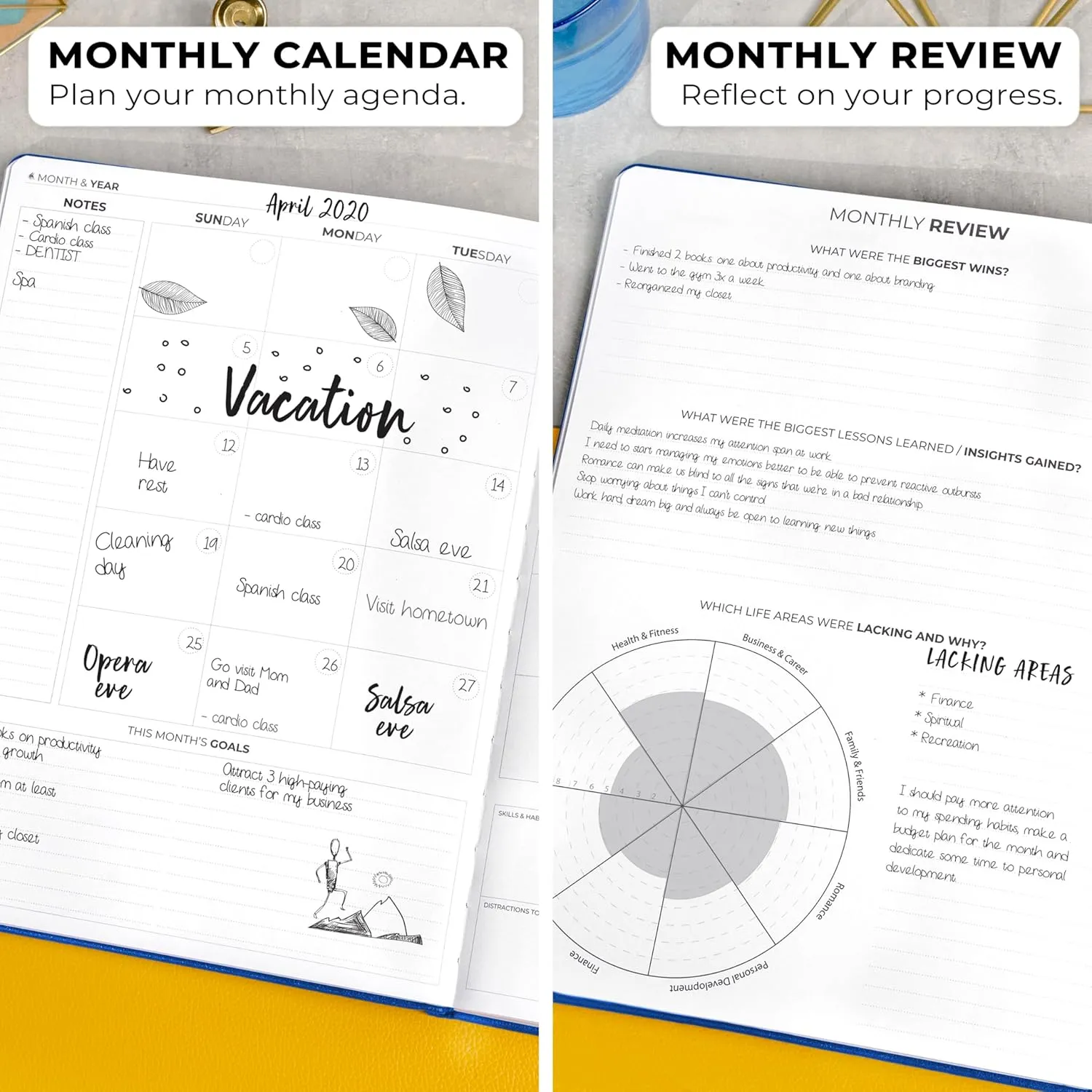 Clever Fox Planner Pro Premium – Luxurious Weekly & Monthly Planner with Budget Organizer for Productivity & Goals, Undated, A4 (Navy Blue)
