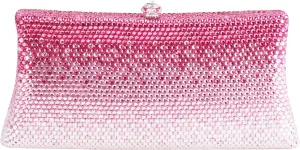 Clutch Purse, Small Size Evening Handbag, Rhinestone Money Bag for Cocktail Prom Party Wedding Date (Hot Pink)