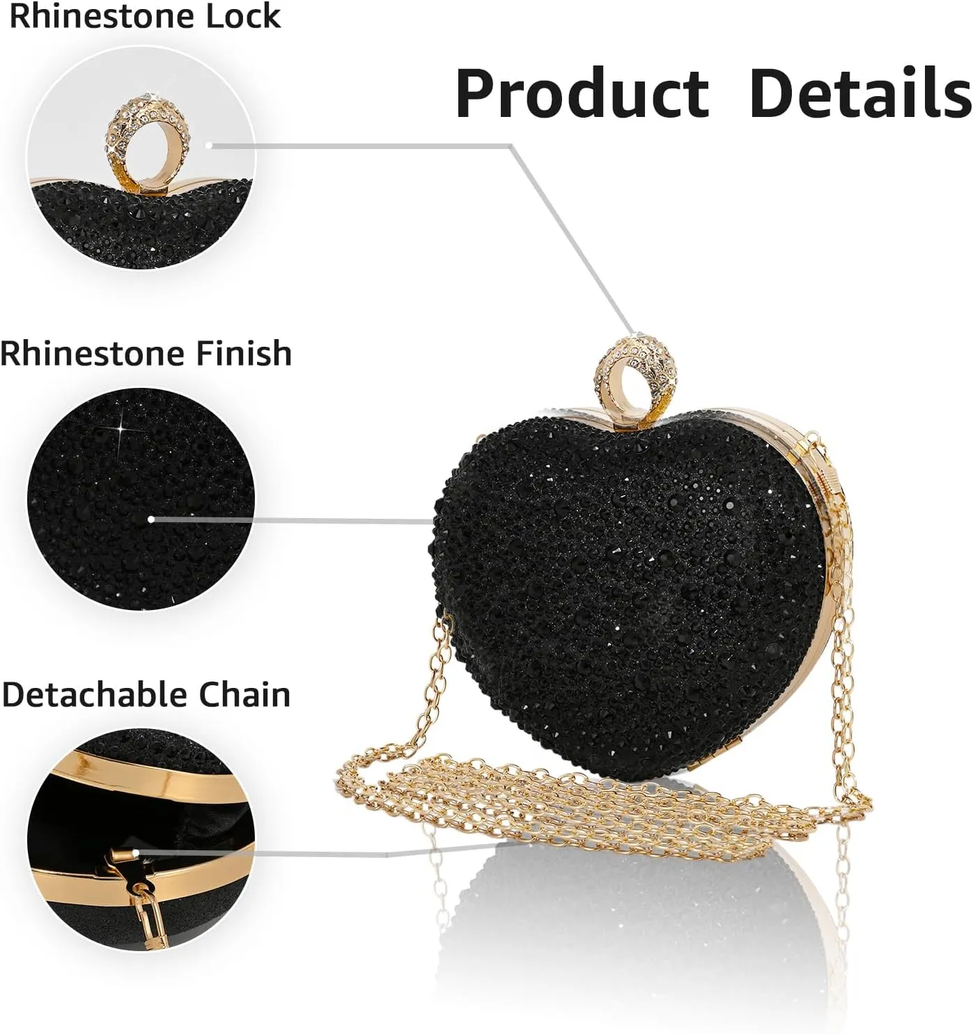 Clutch Purses for Women Formal Evening Bag Handbags for Wedding Party Sparkly Cocktail Clutch Crossbody Shoulder Bag
