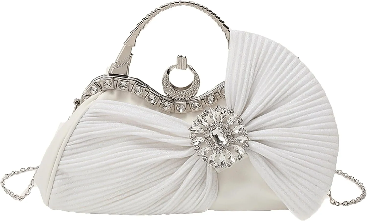 Clutch Purses for Women Rhinestone Evening Handbag Bridal Wedding Prom Purse Formal Party Bow Tie Clutch for Women