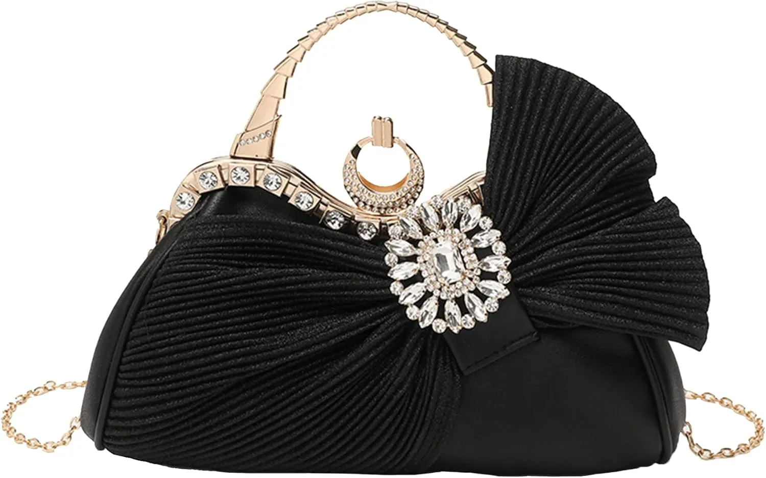 Clutch Purses for Women Rhinestone Evening Handbag Bridal Wedding Prom Purse Formal Party Bow Tie Clutch for Women