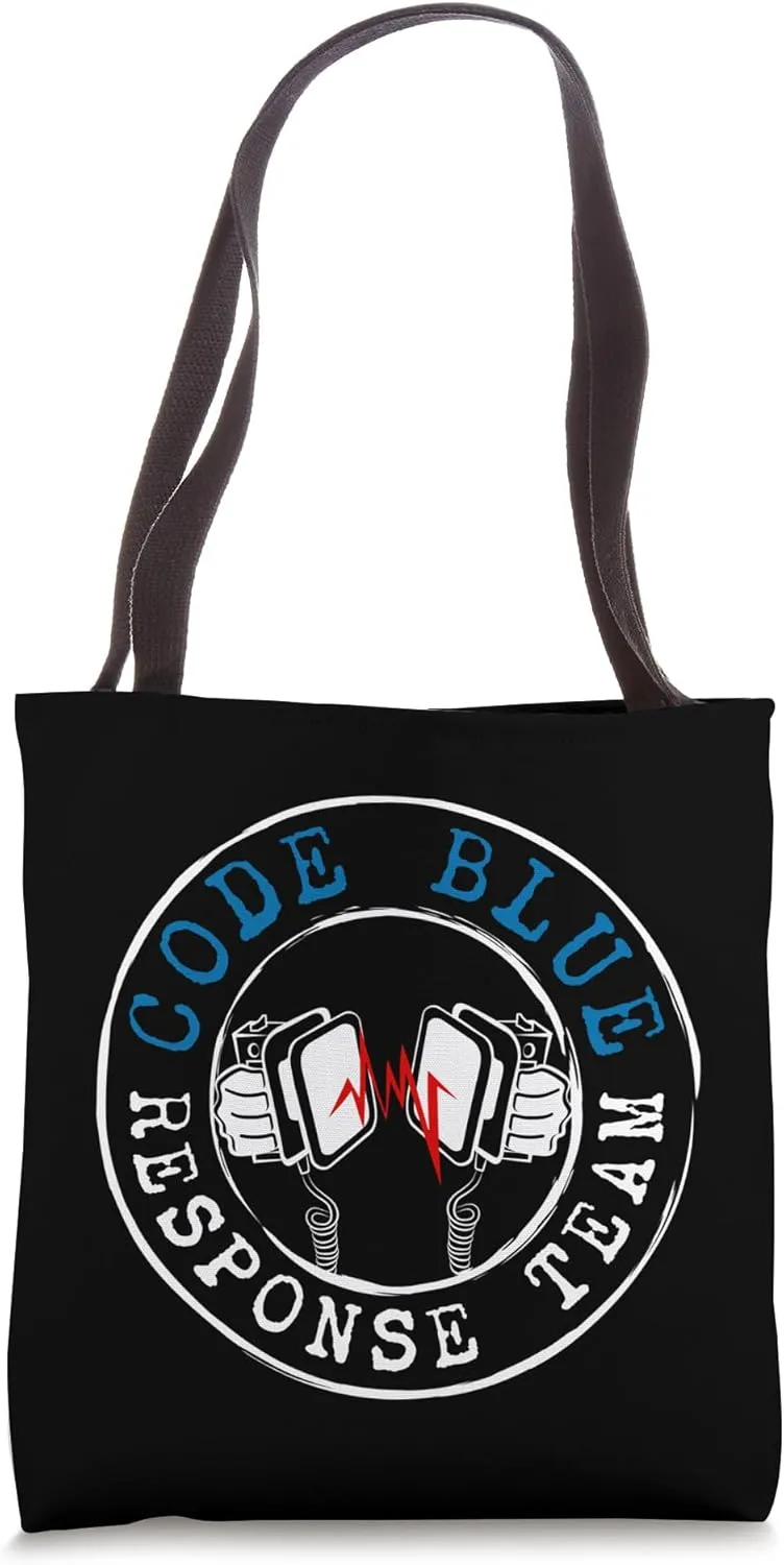 Code Blue Response Team Cardiac Defibrillation Heart Team Tote Bag