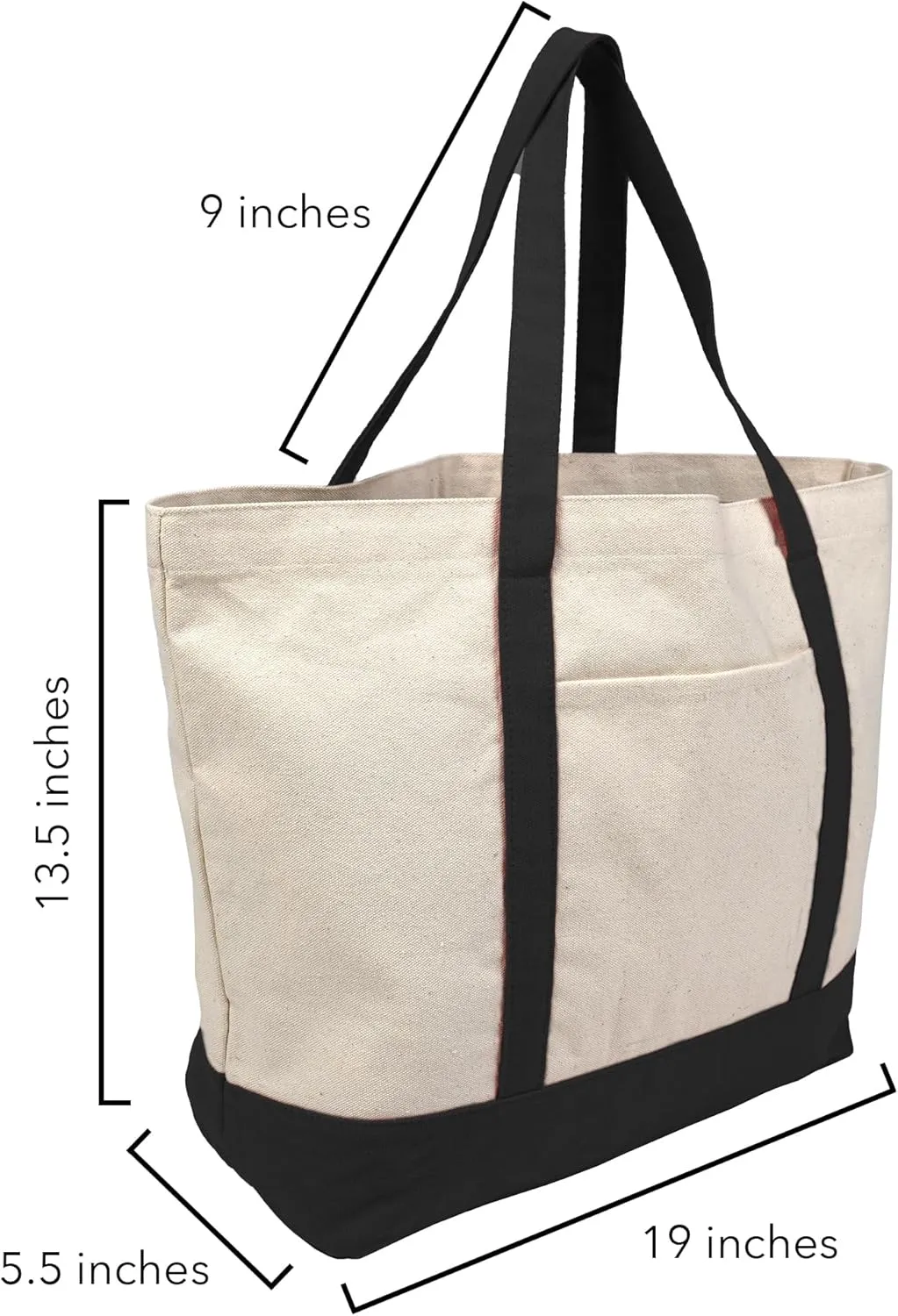 Collegiate Arched School Name Canvas Tote Bag With External Pocket, Reusable Shoulder Bag for Shopping, Beach