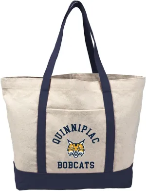 Collegiate Arched School Name Canvas Tote Bag With External Pocket, Reusable Shoulder Bag for Shopping, Beach
