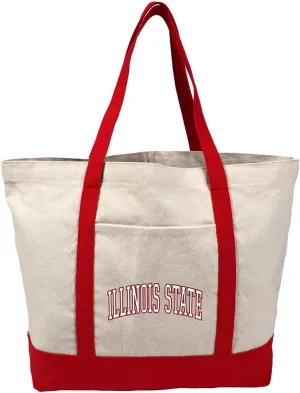 Collegiate Distressed School Name Canvas Tote Bag With External Pocket, Reusable Shoulder Bag for Shopping, Beach