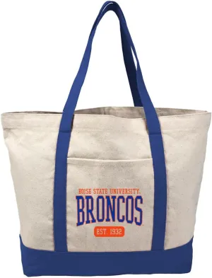 Collegiate Established Date Canvas Tote Bag With External Pocket, Reusable Shoulder Bag for Shopping, Beach