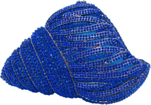 Conch Rhinestone Evening Clutch Bag for Women Novelty Crystal Clutch Purse Wedding Cocktail Party Shiny Handbag Purse