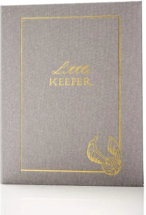 Conquest Journals Harry Potter Little Keeper Baby Album, Capture Magical Memories, Baby Shower to Age 5, Grey Linen Cover, Lay Flat Spiral, 66-Guided Journal Pages, 9'' x 11.5'', Officially Licensed