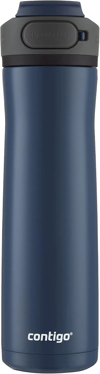 Contigo Cortland Chill 2.0 Blueberry Stainless Steel Water Bottle, Vacuum-Insulated, Spill-Proof Lid, 24oz, Ideal for Hot or Cold Drinks, Interchangeable Lid, Perfect for Kids & Adults