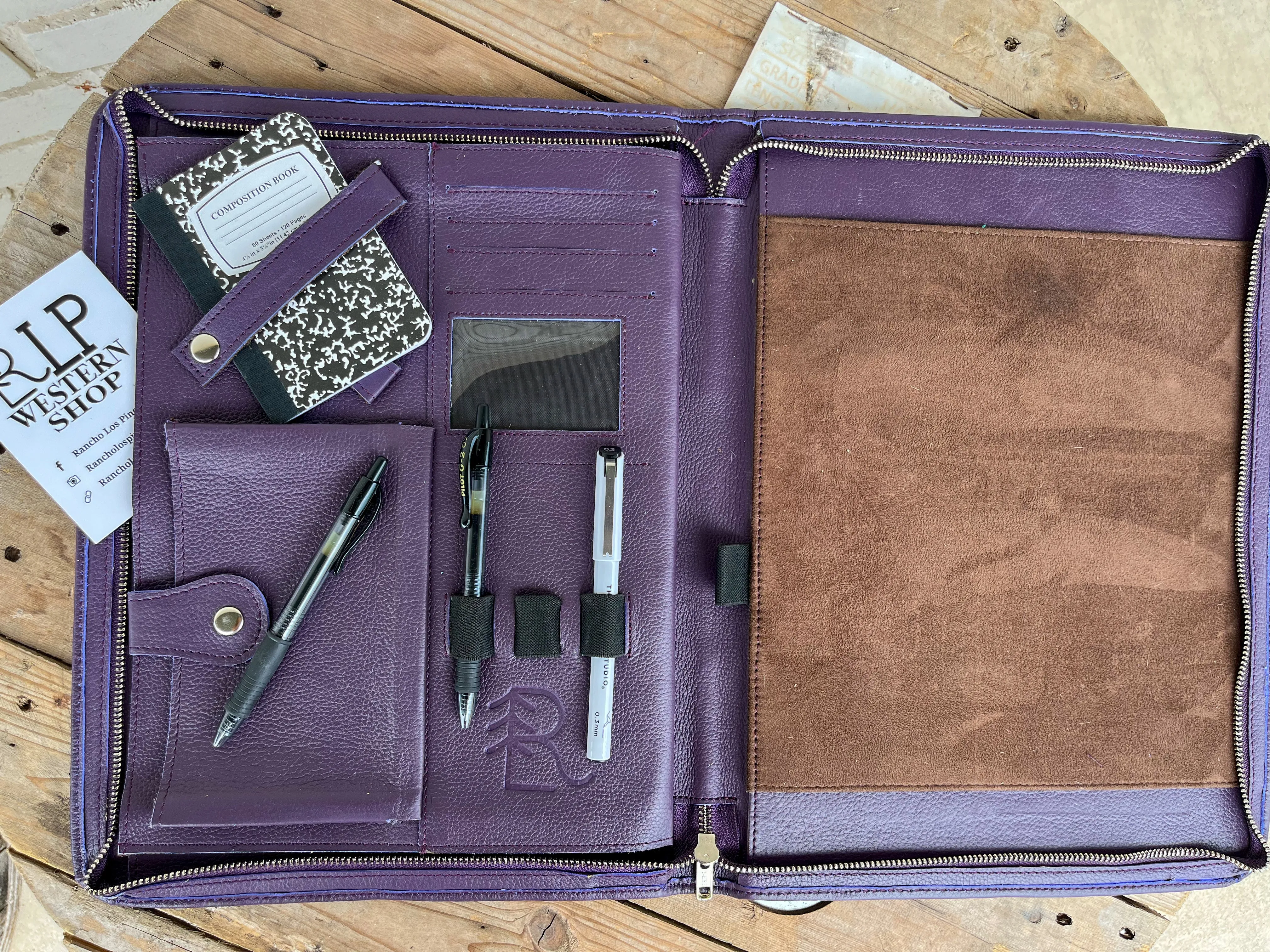Cowhide   Purple Leather Planner (3)