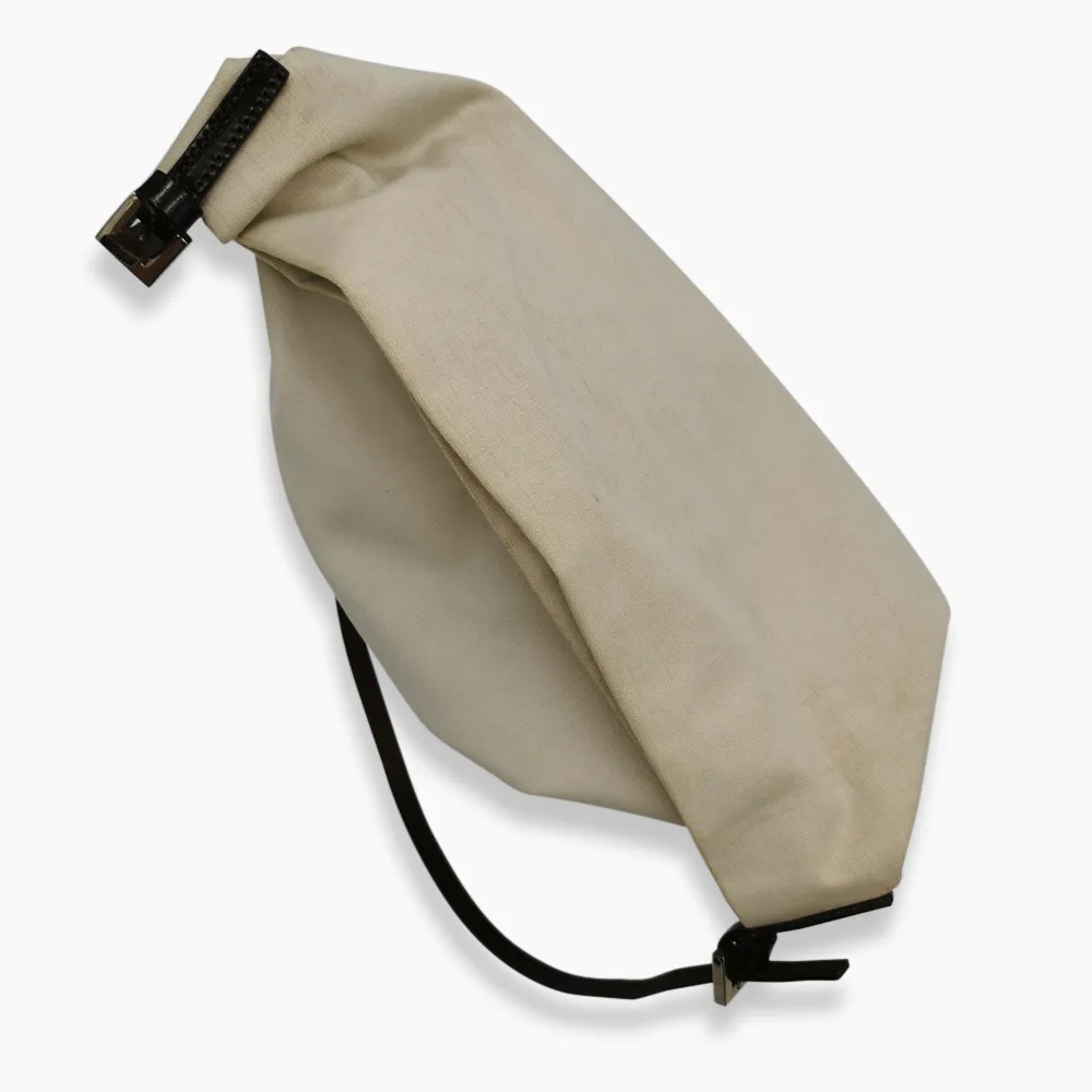 cream canvas skuldertaske