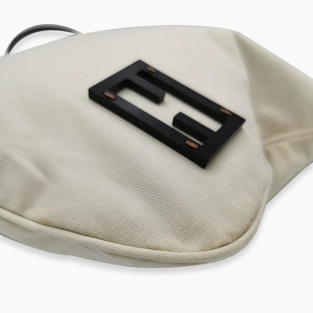 cream canvas skuldertaske