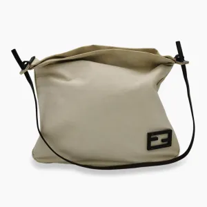 cream canvas skuldertaske