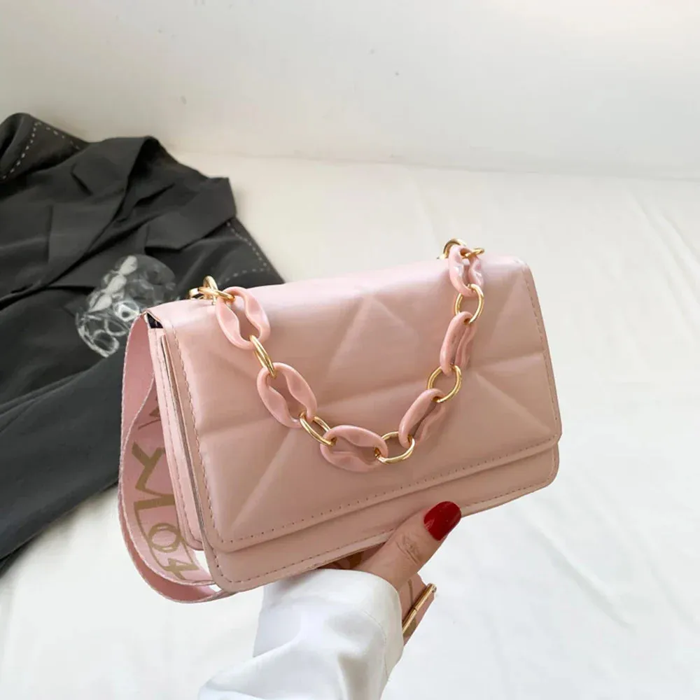 Crossbody Bags Adjustable Shoulder Straps Shopper Clutch Purses New Stone Pattern Square Handbags For Winter