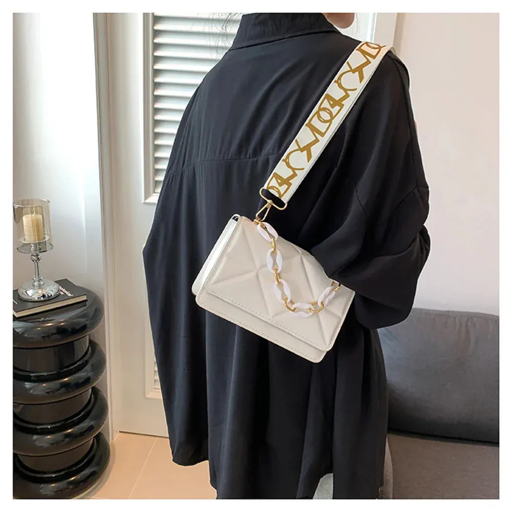 Crossbody Bags Adjustable Shoulder Straps Shopper Clutch Purses New Stone Pattern Square Handbags For Winter