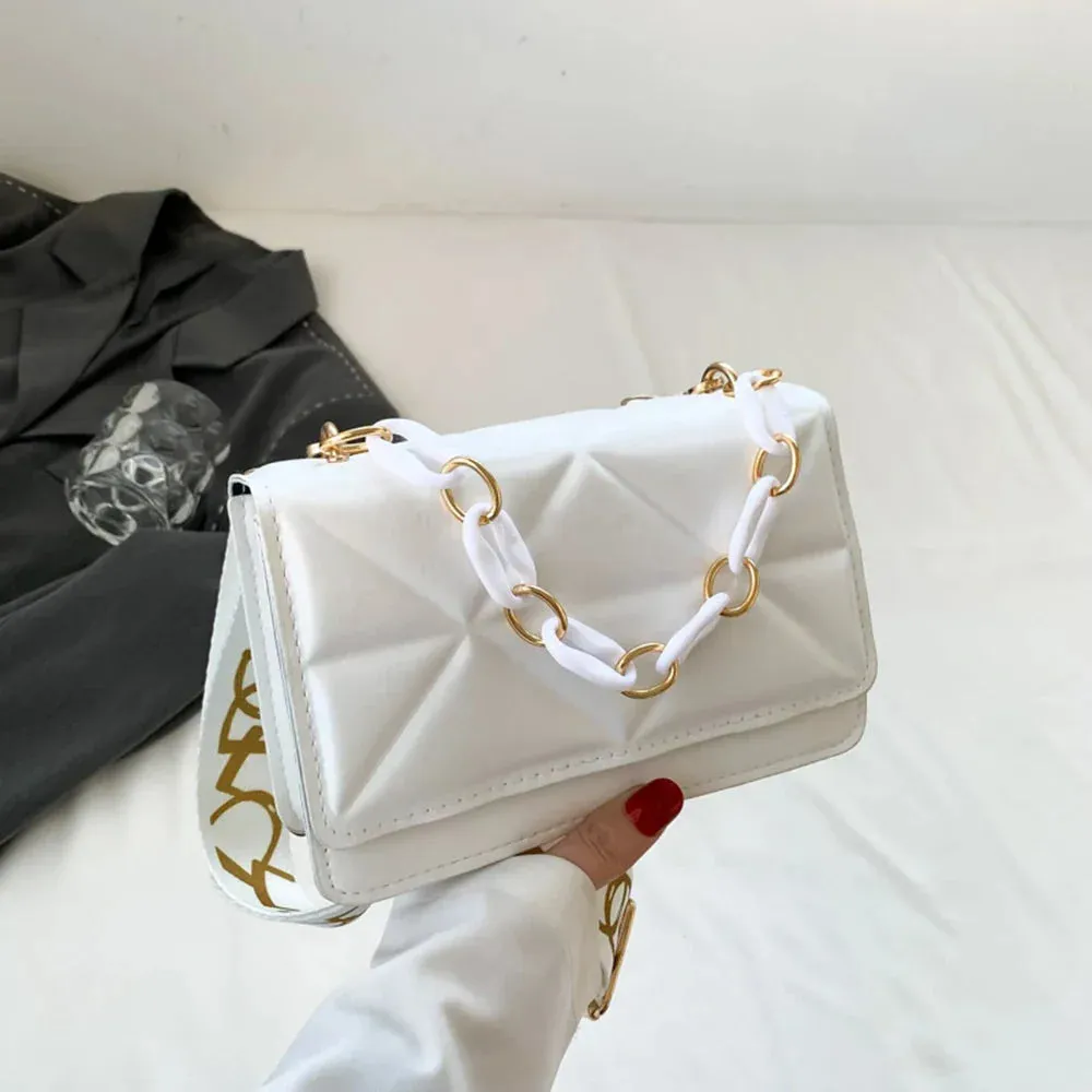 Crossbody Bags Adjustable Shoulder Straps Shopper Clutch Purses New Stone Pattern Square Handbags For Winter
