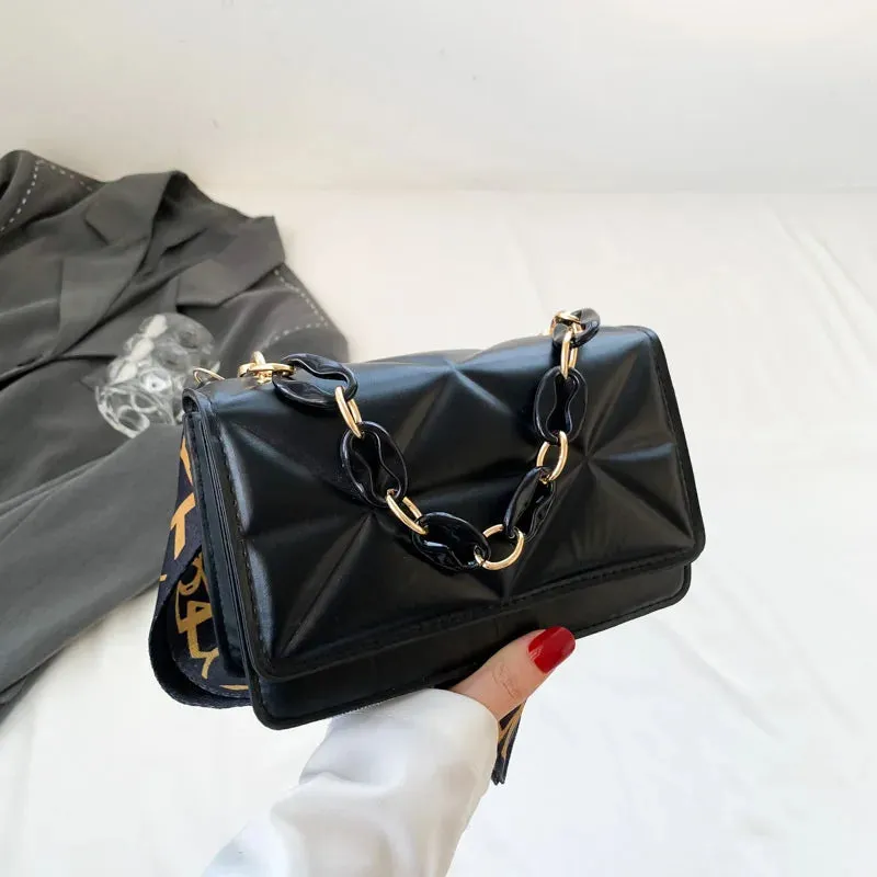 Crossbody Bags Adjustable Shoulder Straps Shopper Clutch Purses New Stone Pattern Square Handbags For Winter