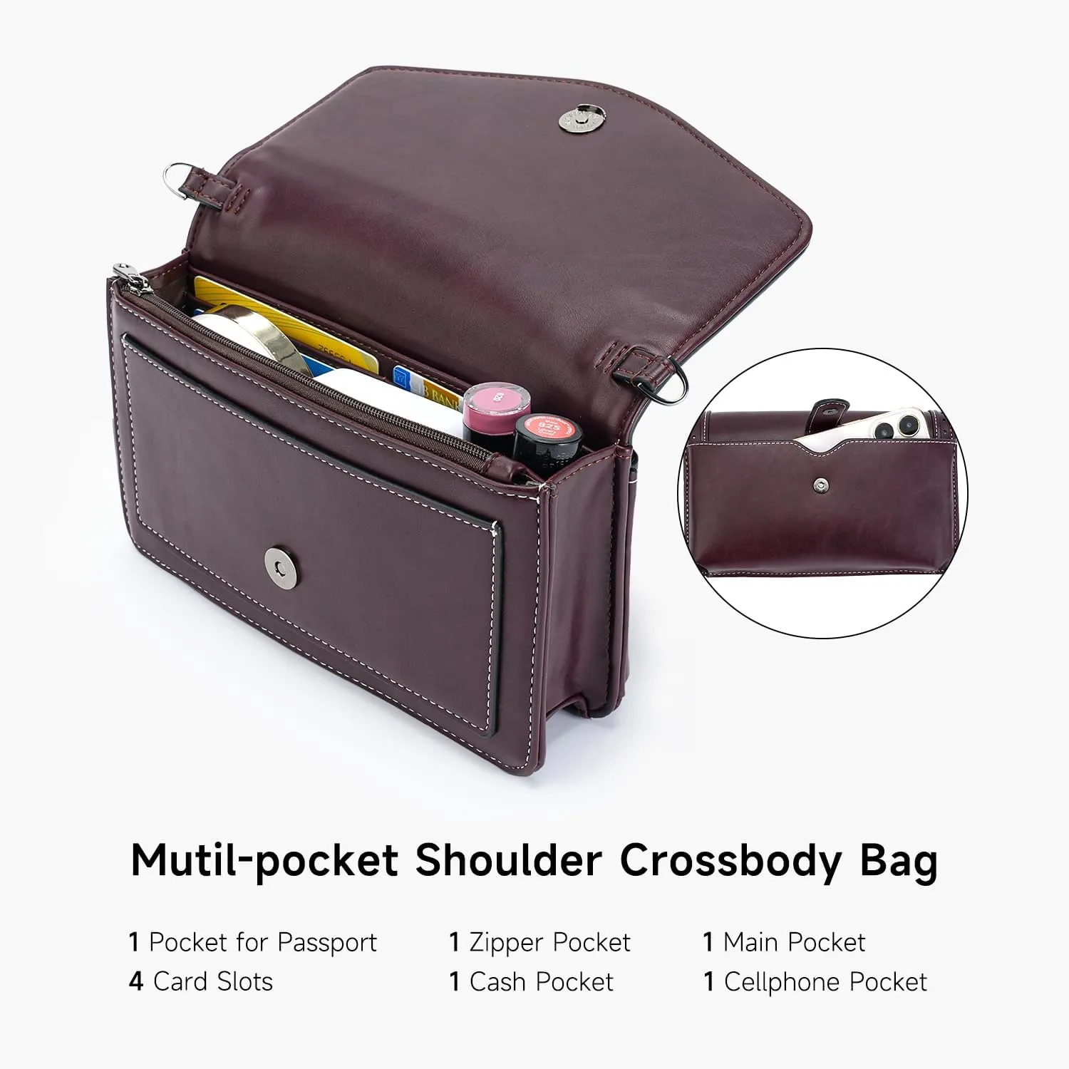 Crossbody Bags for Women Vegan Leather Purses Small Shoulder Handbags