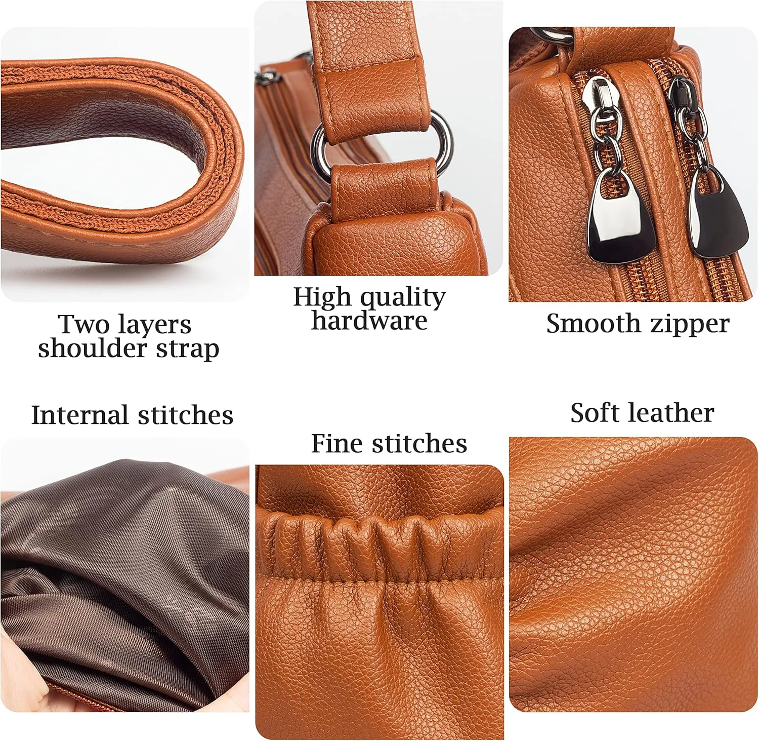 Crossbody Purse for Women Ladies Soft PU Leather Shoulder Bag Medium Roomy Handbag Fashion Tote Top Handle Satchel