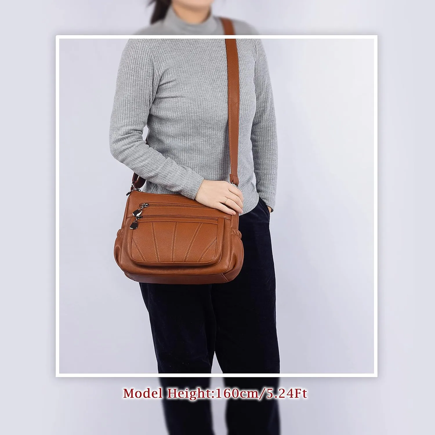 Crossbody Purse for Women Ladies Soft PU Leather Shoulder Bag Medium Roomy Handbag Fashion Tote Top Handle Satchel