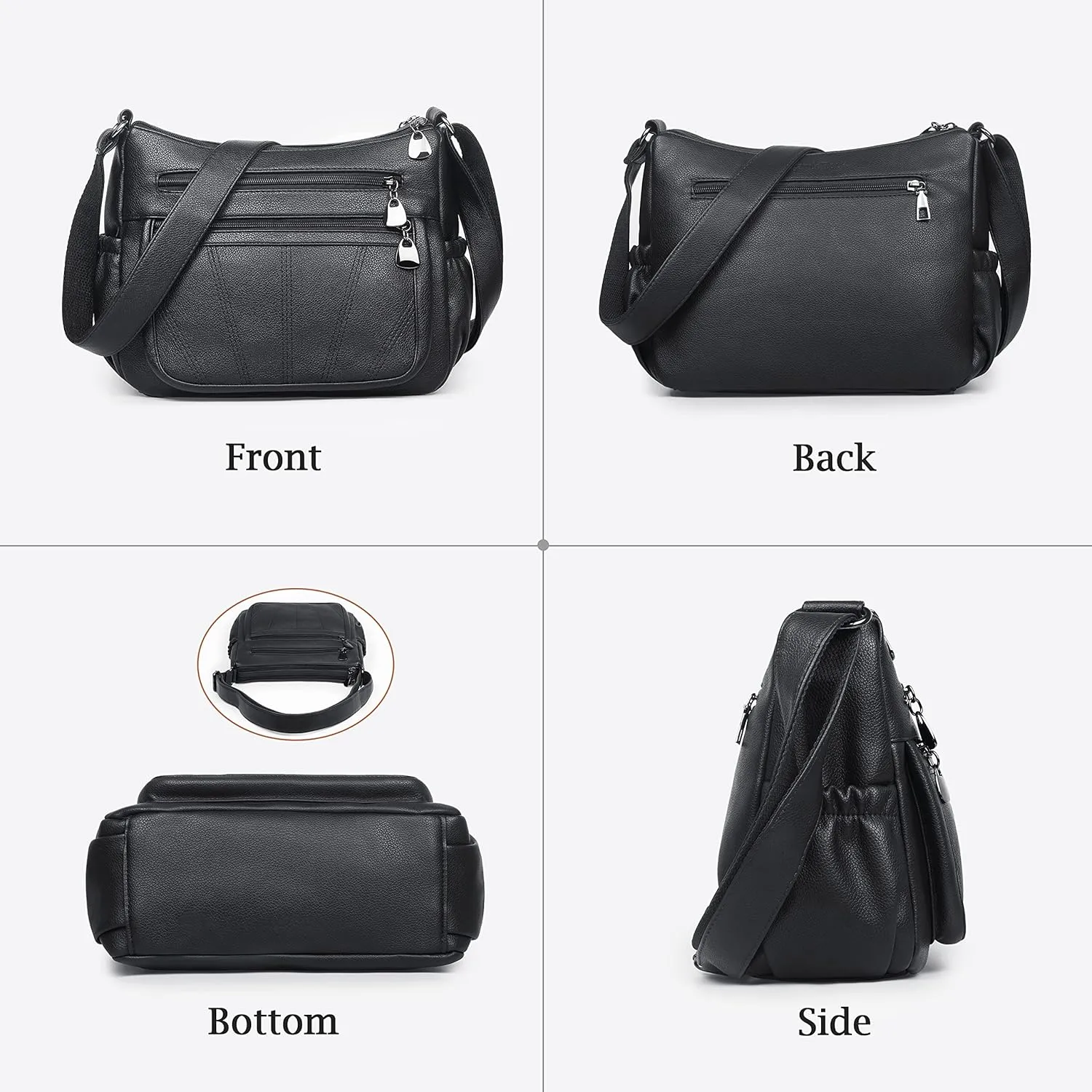 Crossbody Purse for Women Ladies Soft PU Leather Shoulder Bag Medium Roomy Handbag Fashion Tote Top Handle Satchel