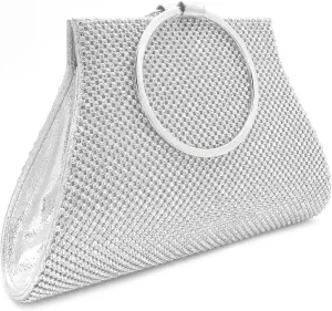 Crystal Clutch Purses Bride and Bridesmaid Handbag Elegant Wristlet Evening Bag for Women