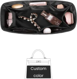Custom Kelly Bag Insert, Silky Organizer Insert Compatible with Kelly Bags, Lightweight Shaper with Pockets, 114 Color Options (Custom Color)