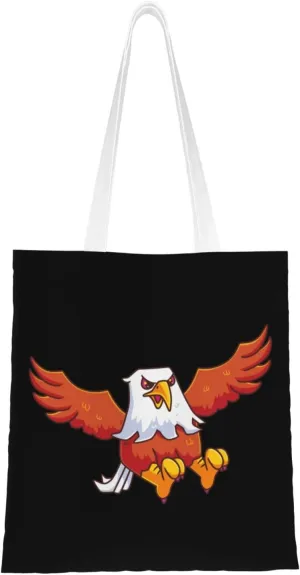 Cute Eagle Hunting Pose Tote Bag for Women Canvas Shopping Bags Reusable Beach Bag Grocery Bags Tote Shoulder Bag Gift Bags