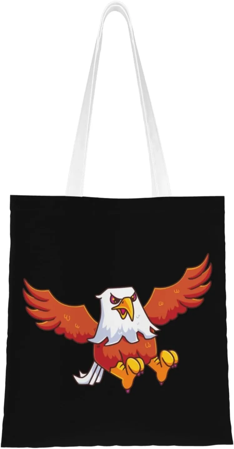 Cute Eagle Hunting Pose Tote Bag for Women Canvas Shopping Bags Reusable Beach Bag Grocery Bags Tote Shoulder Bag Gift Bags
