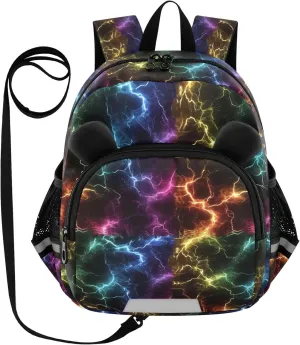 Cute Ears School Kid Backpack Leash Cool Girls Anti-Lost Personalized Mini Bag with Reflective Strip Cute Cartoon Animal Bear Black Colorful Lightning mochilas escolares para ni?as peque?as