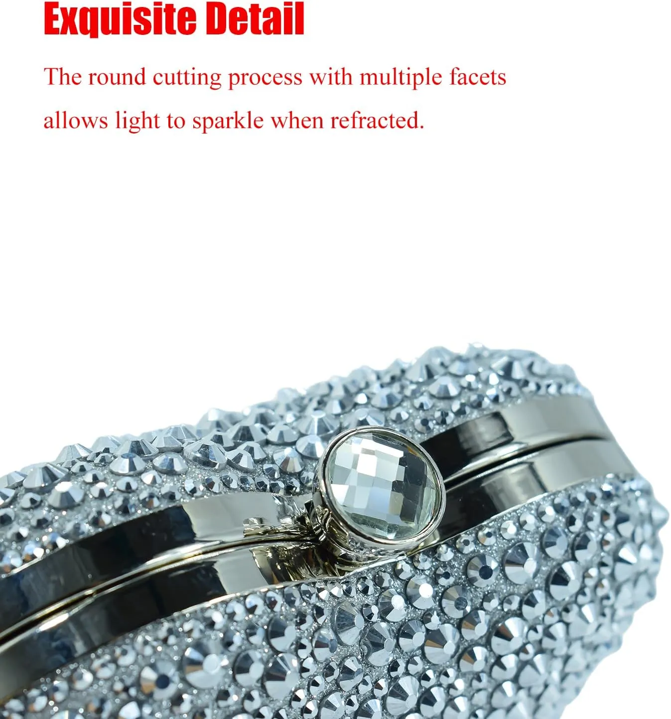 Cute Heart Shape Clutch Purse Mini Love Heart Rhinestone Wedding Handbag Party Women Purse