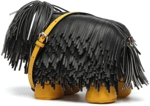 Cute shoulder bag, creative funny Chow Chow dog shoulder bag, sheepdog tassel personality puppy shape crossbody bag