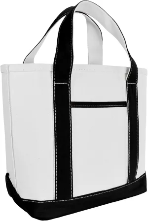 DALIX 14" Mini Small Cotton Canvas Party Favor Wedding Gift Tote Bag in Black