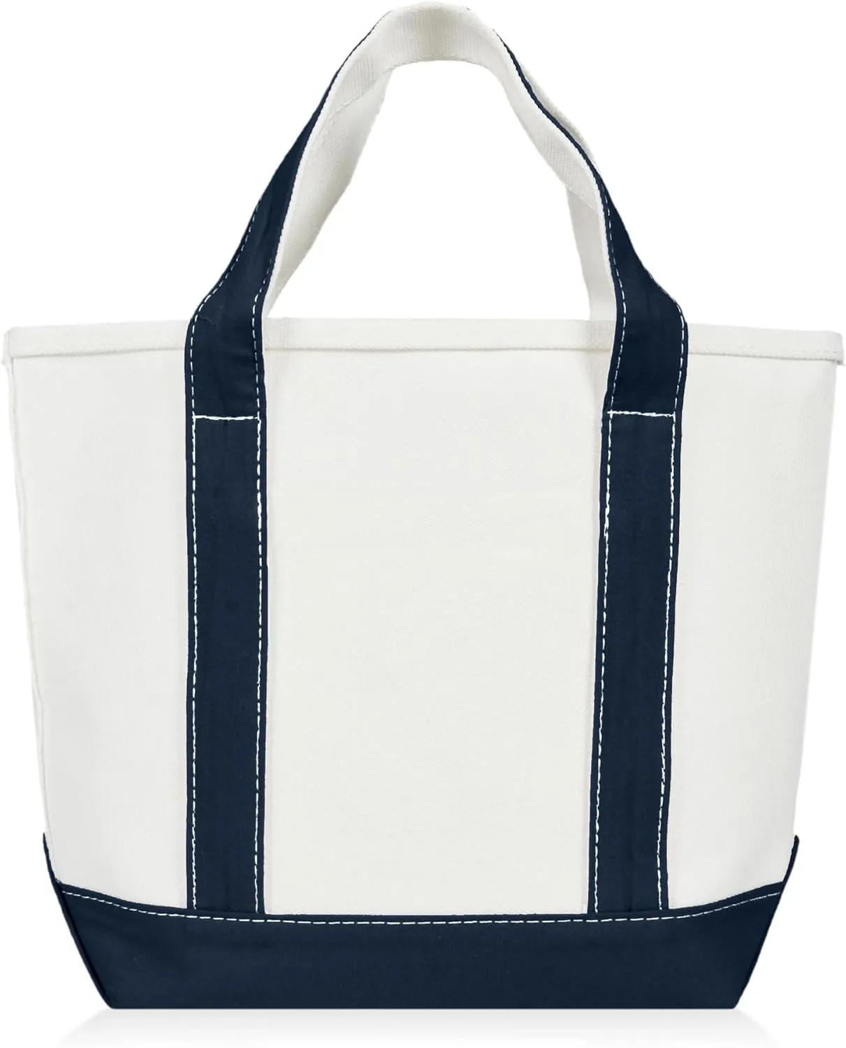 DALIX 14" Mini Small Cotton Canvas Party Favor Wedding Gift Tote Bag in Navy Blue