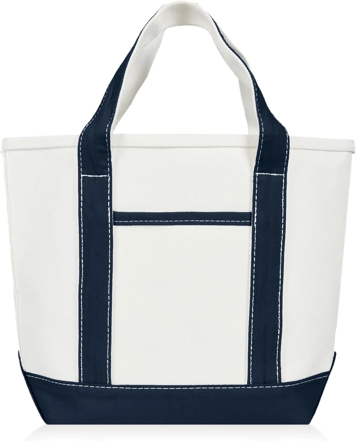 DALIX 14" Mini Small Cotton Canvas Party Favor Wedding Gift Tote Bag in Navy Blue