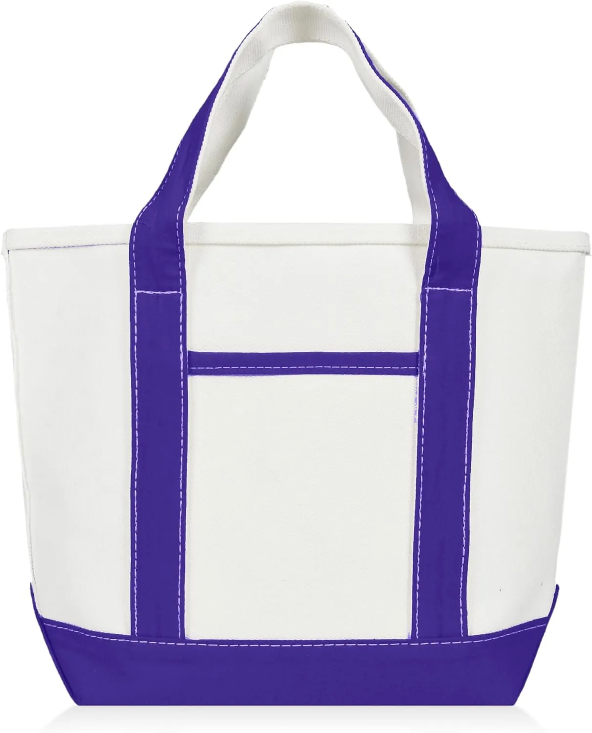 DALIX 14" Mini Small Cotton Canvas Party Favor Wedding Gift Tote Bag in Purple