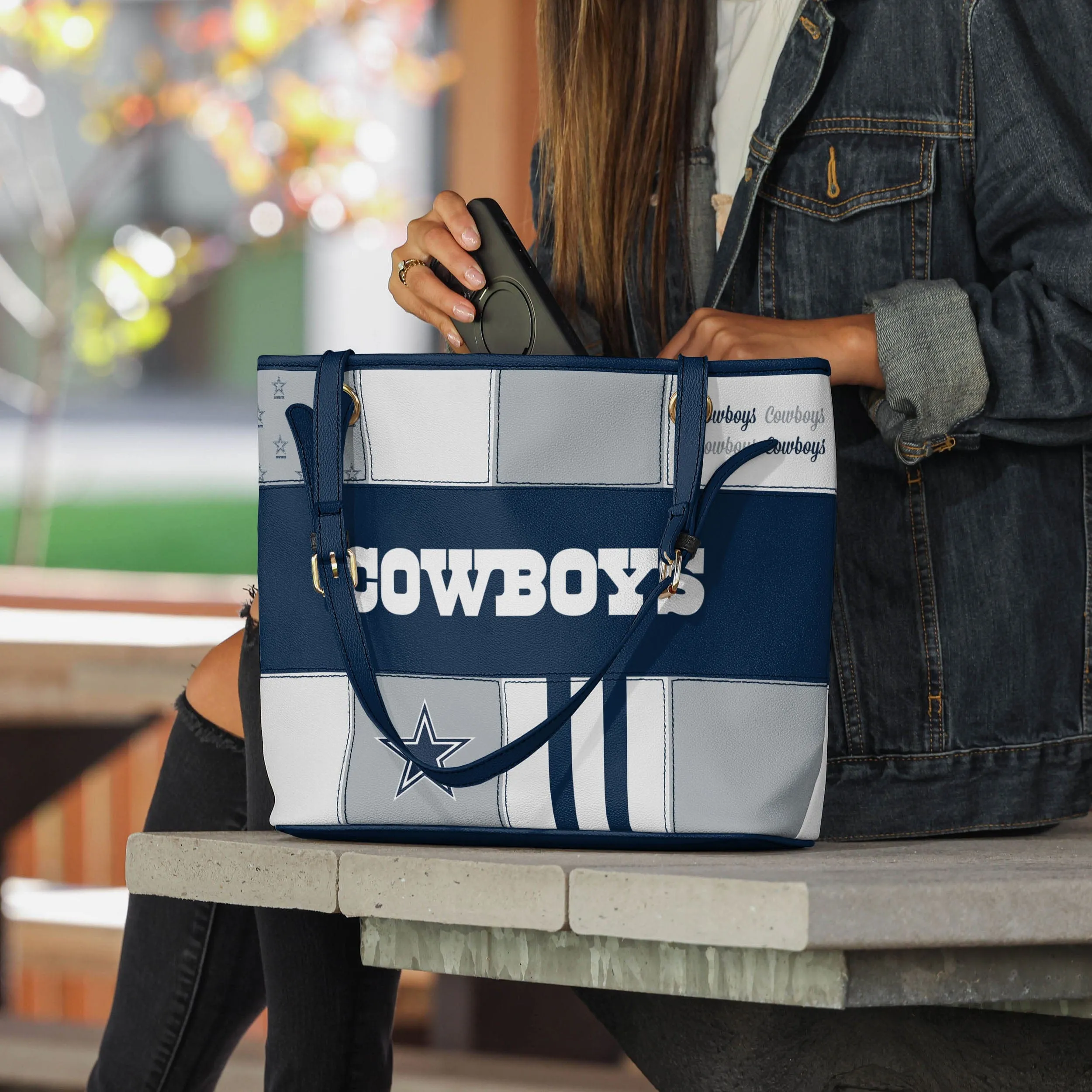 Dallas Cowboys Printed Collage Tote