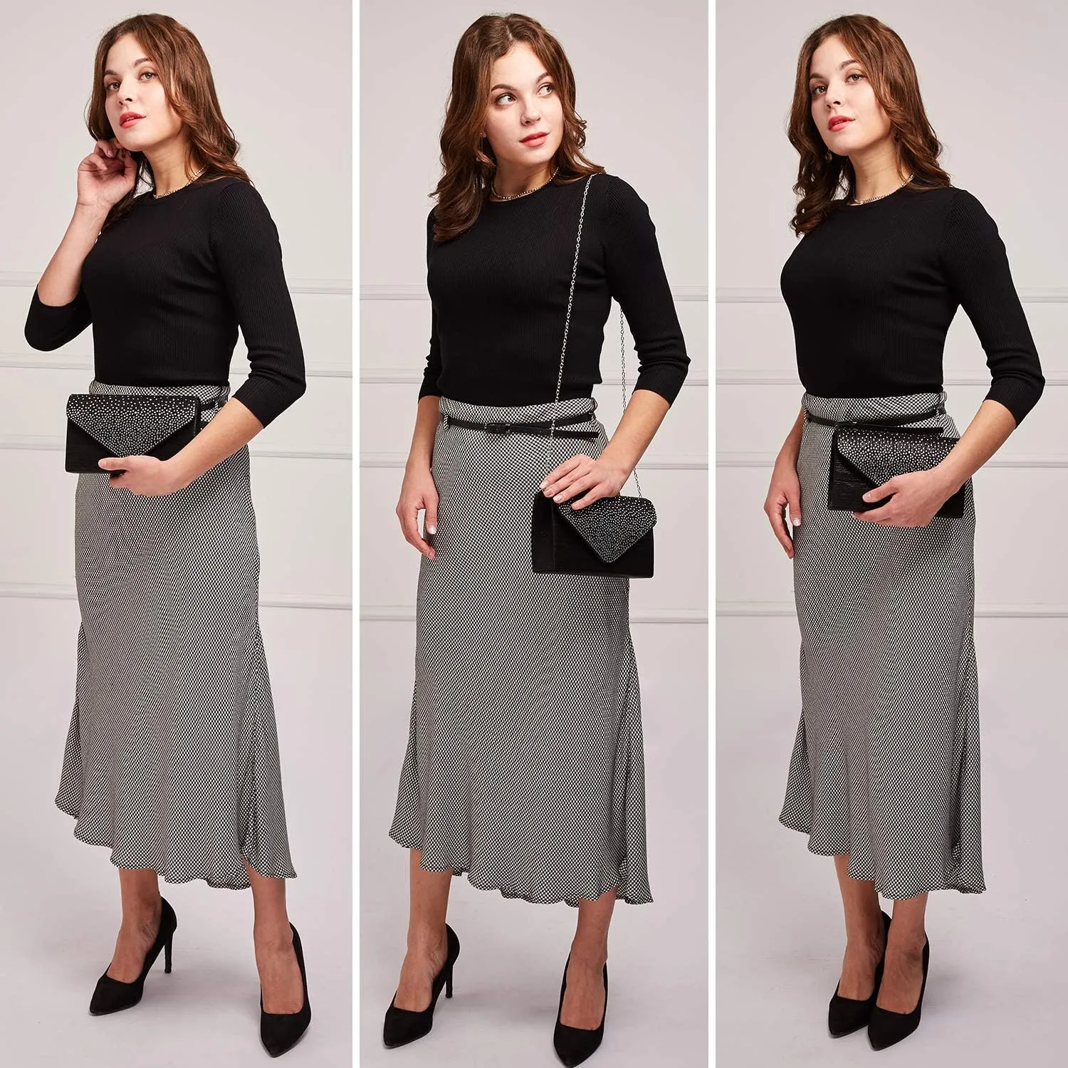 Dasein Ladies Frosted Satin Evening Clutch Purse Bag Crossbody Handbags Party Prom Wedding Envelope