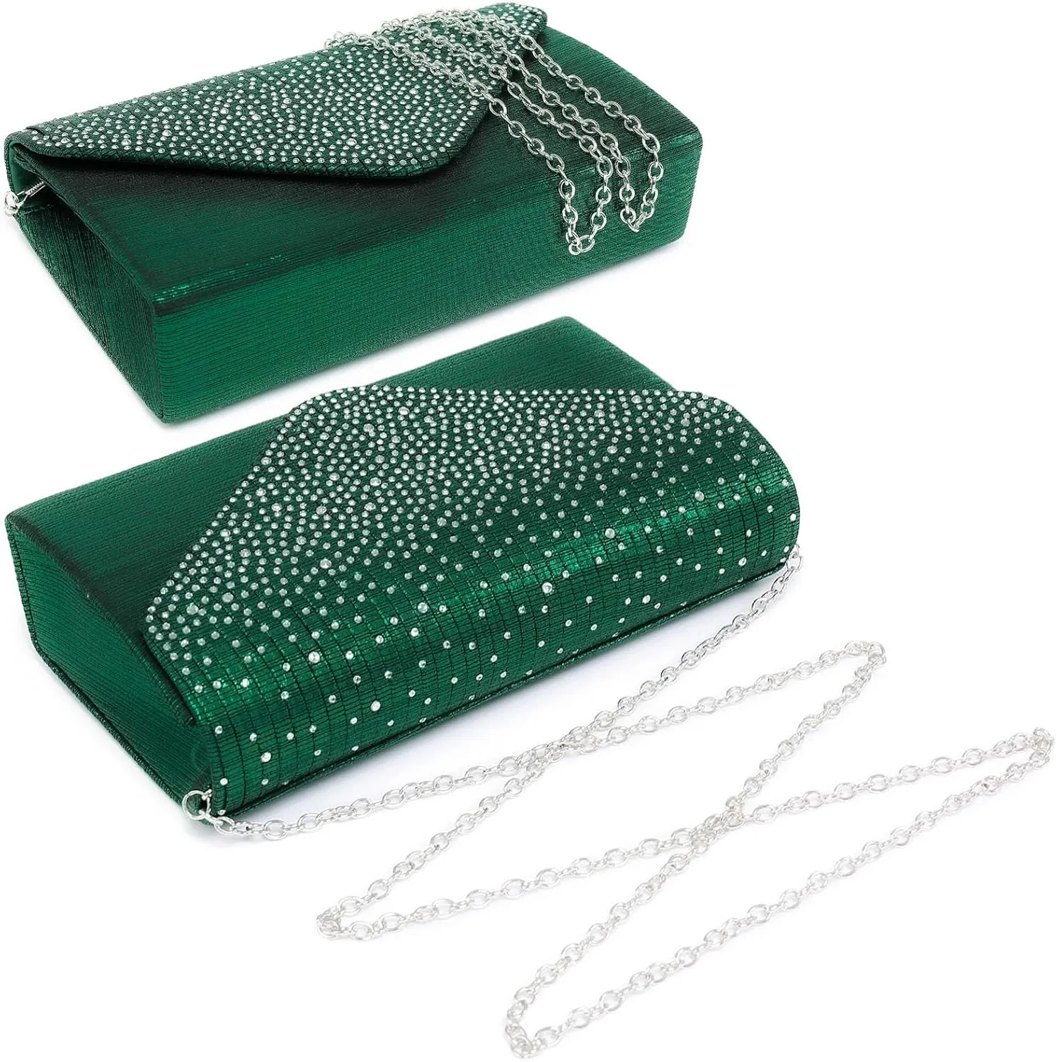 Dasein Ladies Frosted Satin Evening Clutch Purse Bag Crossbody Handbags Party Prom Wedding Envelope