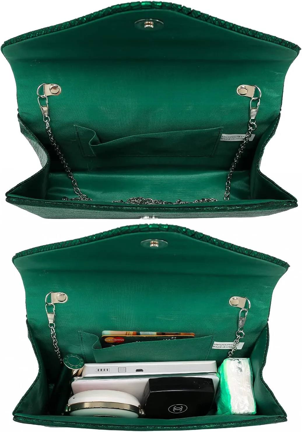 Dasein Ladies Frosted Satin Evening Clutch Purse Bag Crossbody Handbags Party Prom Wedding Envelope