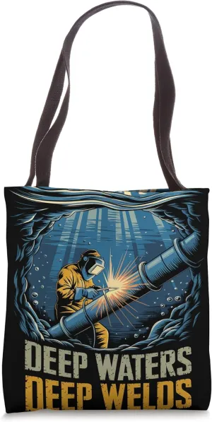 Deep Waters Deep Welds Underwater Welder Tote Bag