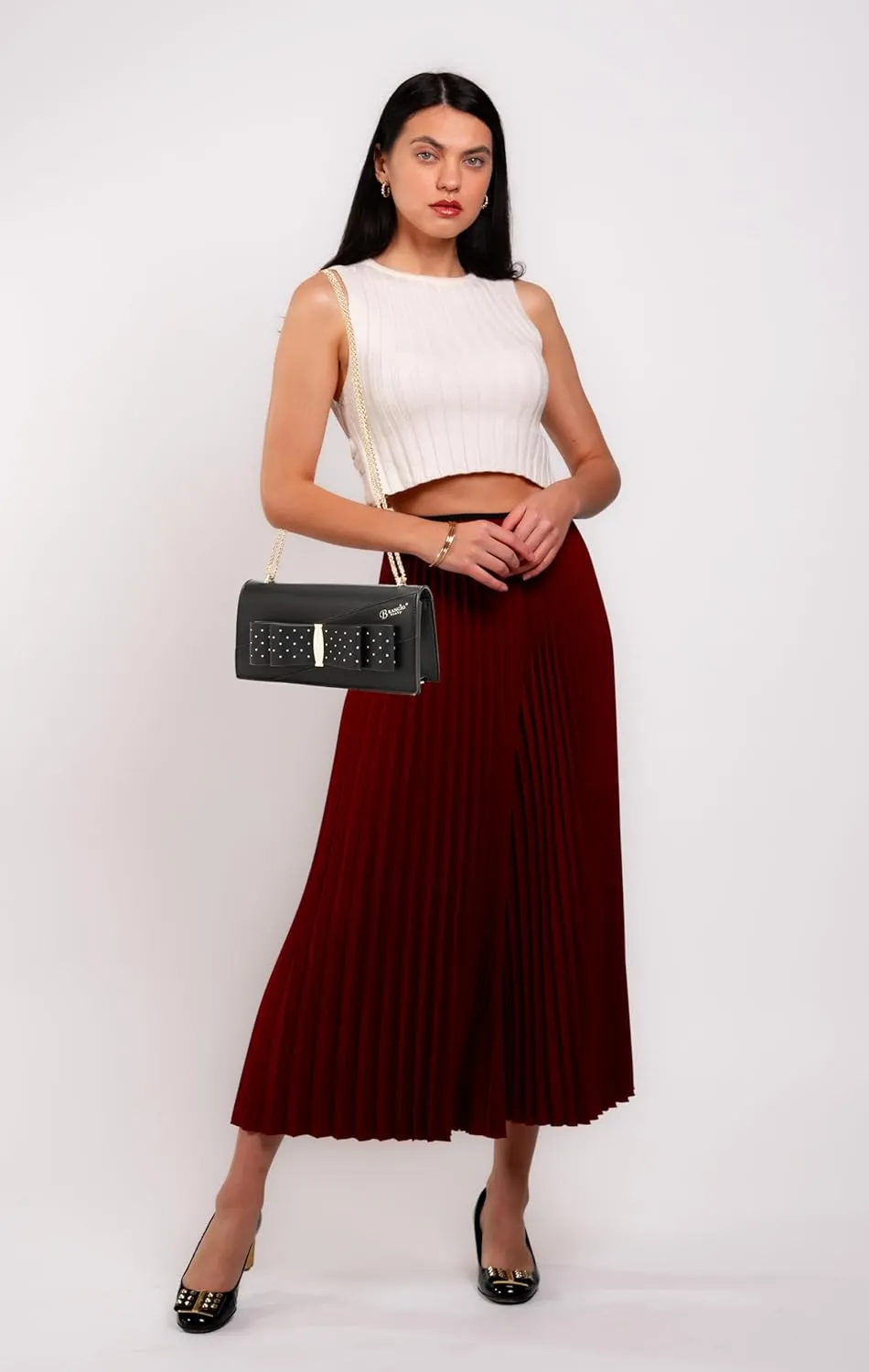 Designer Ribbon Romance Crossbody Clutch with Rhinestones Party and Wedding Evening Bling Purse for Women