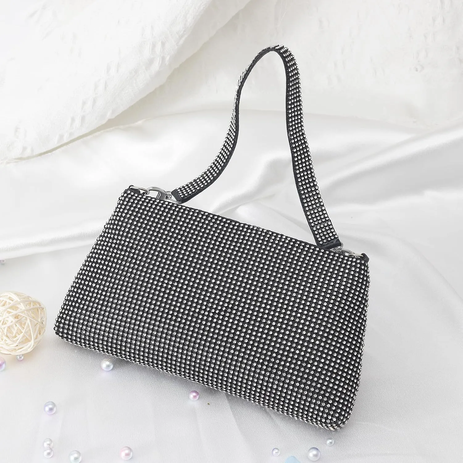 Desy & Feeci Women's Evening Bag, Full Rhinestone Clutch Purses for Women Lady Girl Bride Prom Cocktail Party Wedding