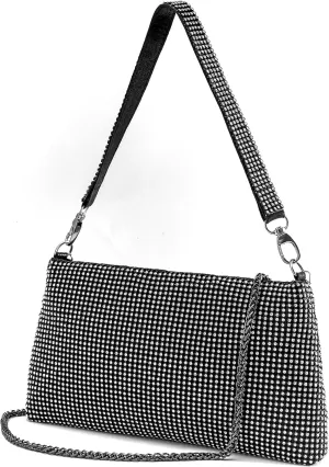 Desy & Feeci Women's Evening Bag, Full Rhinestone Clutch Purses for Women Lady Girl Bride Prom Cocktail Party Wedding