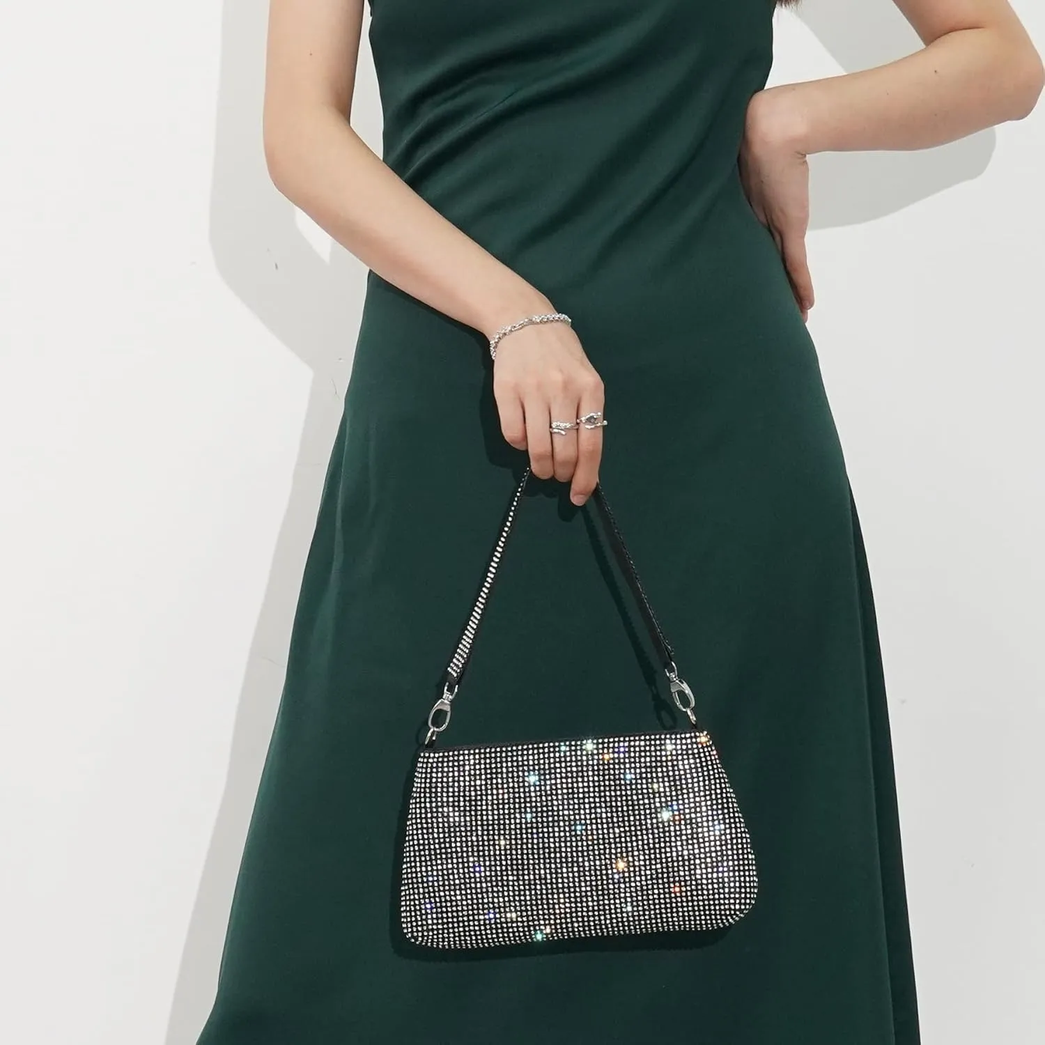 Desy & Feeci Women's Evening Bag, Full Rhinestone Clutch Purses for Women Lady Girl Bride Prom Cocktail Party Wedding