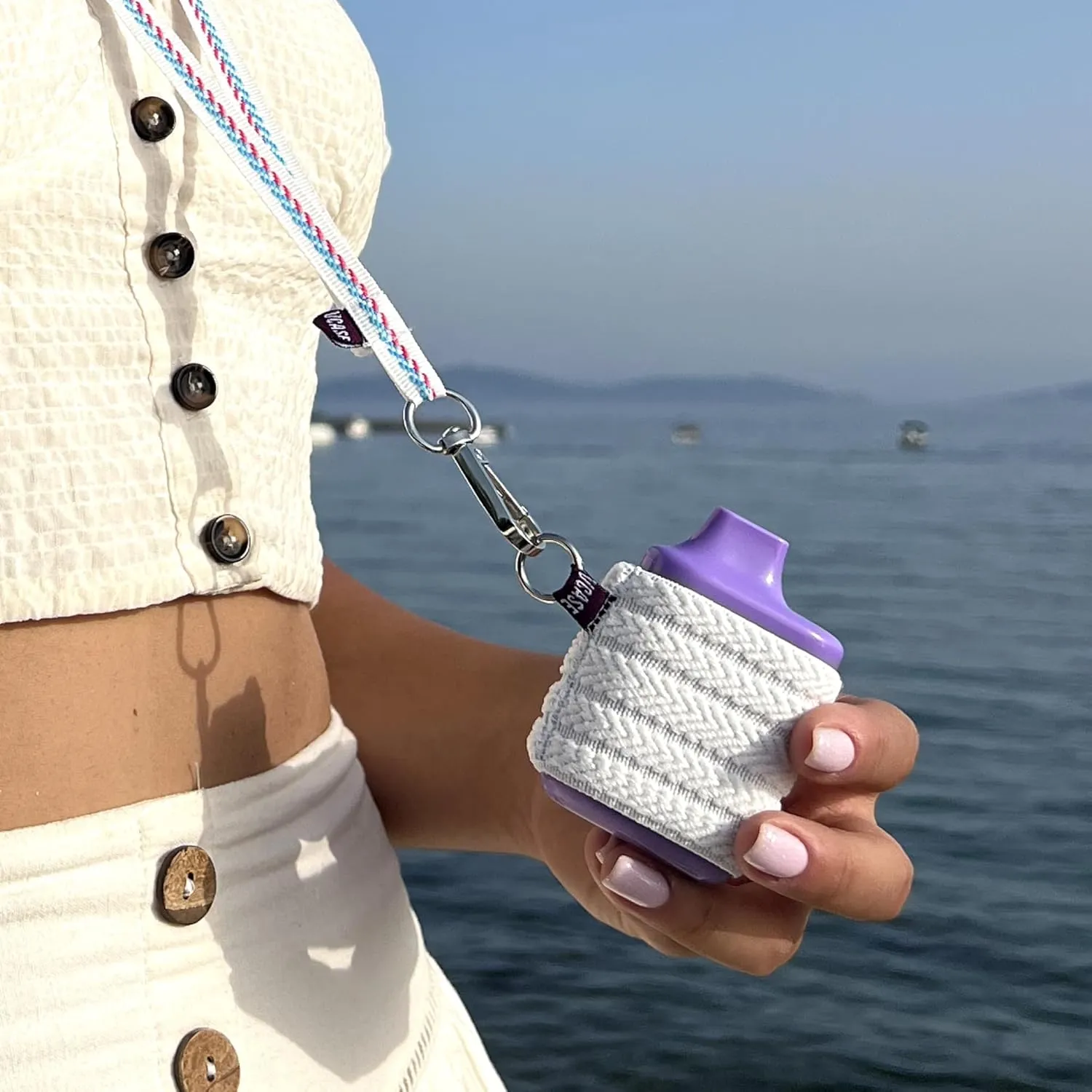 Device Holder with Lanyard, Comfortable Design for E Device, 3 Device Case Sizes for Perfect Fit, Strong Lanyard, High-Strength Elastic Holder (With Lanyard, Purple, Large)